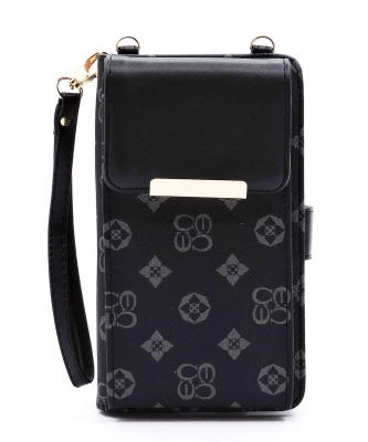 Monogram Crossbody Cellphone Wallet CS073 GRAYBLACK